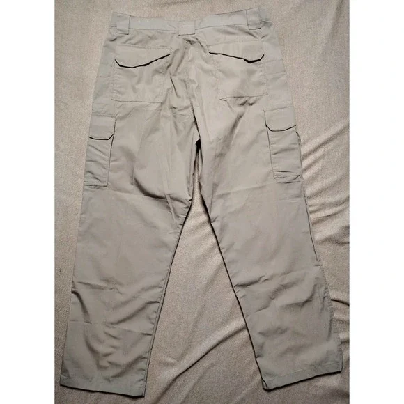 Tru SPEC Pants Mens 42x32 Beige Cargo Straight Leg Rigid Work Flap Pockets - Picture 5 of 9